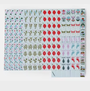 The Botanical Collection Modern Portable AERIN-Style Soft Blue Custom American Mahjong Tiles Wholesale for Family Game <b>Play</b> - Product Image 2