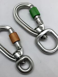 Mosquetón de aleación de aluminio 4KN de alta calidad, gancho de mosquetón giratorio adecuado para correa de perro, herramienta multifunción - Product Image 5
