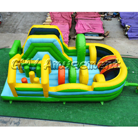 Parcours d'obstacles gonflable commercial Offre Spéciale avec parcours d'obstacles à glissière pour adultes et enfants