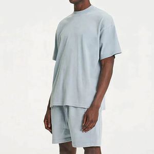 Custom Men's Fashion Oversized Knitted Letter Pattern Heavyweight T-<b>Shirt</b> High Quality 100% Cotton Streetwear - Product Image 4
