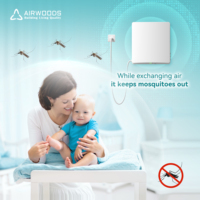 AIRWOODS AV-TTW5-W 64 M3/h Eco-Pair Plus ERV pour pièce unique, efficacité 92%, économie d'énergie, matériau ABS, design moderne pour la maison et la salle de sport