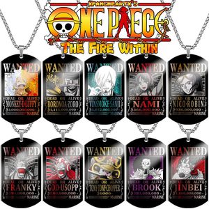Collar con Placa de Identificación de Acero Inoxidable Chapado en Oro con Emblema Digital de One Piece Luffy Bounty Order Helios Nika y Grabado - Product Image 3