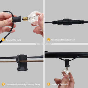 50 pies LED G40 bola cadena luces impermeable al aire libre jardín guirnalda luces terraza jardín Pub decoración de fiesta de Navidad - Product Image 2