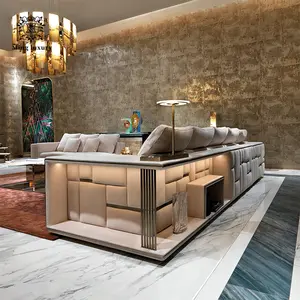 Thiết kế chuyên nghiệp nối dài Modular vật liệu lưu trữ ghế sofa phòng khách hiện đại sofa tính năng chính hãng sofa da đặt
