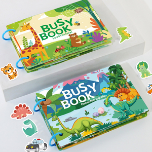 Libro de Actividades para Niños, Pegatinas de Animales, Vehículos y Dinosaurios, Juegos de Combinación de Números y Letras, Libro de Actividades de Aprendizaje Interactivo - Product Image 2