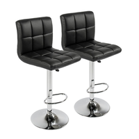 Tabouret de bar pivotant et réglable en cuir PU 2 pièces pour salle à manger, maison ou hôtel