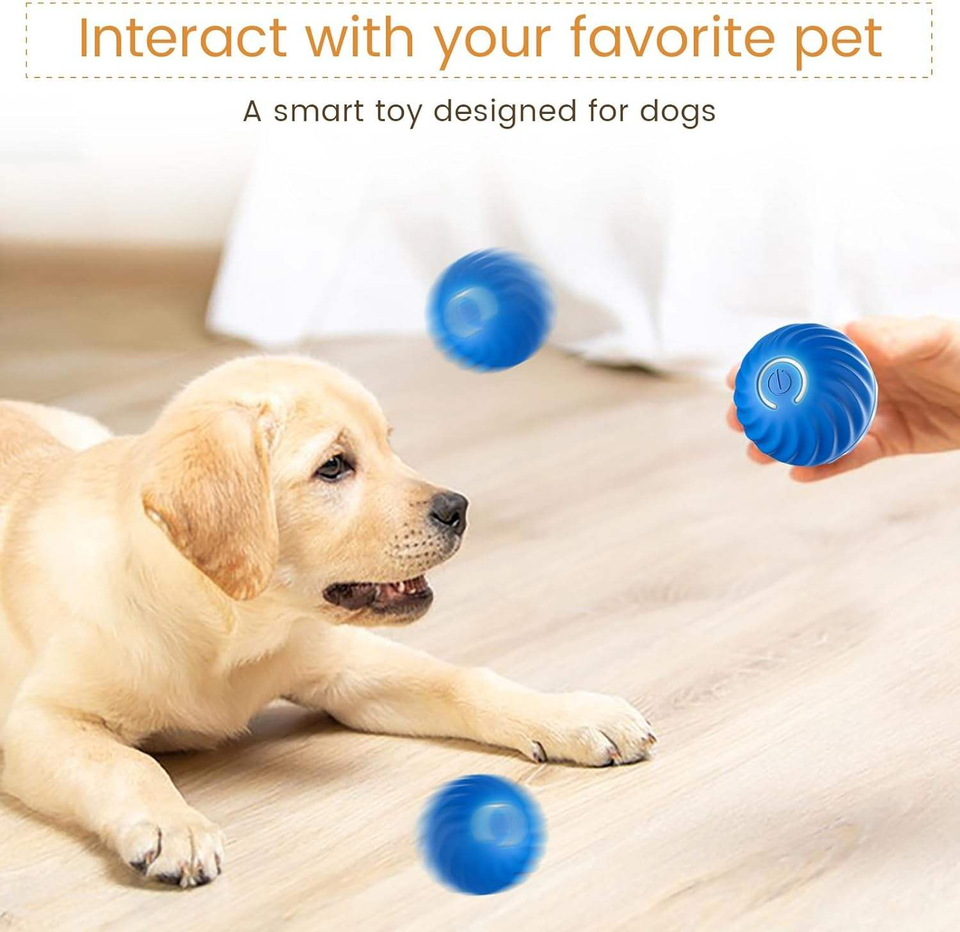 Chew-Resistant Dog Interactive Ball B13 - USB Rechargeable Pet Toy by Pefort
