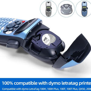 Cinta de etiquetas negra sobre plata, casete de plástico térmico adhesivo Compatible con <span class=keywords><strong>DYMO</strong></span> <span class=keywords><strong>LetraTag</strong></span> LT100H 12mm * 4m reemplazo 91331 91338 - Product Image 3