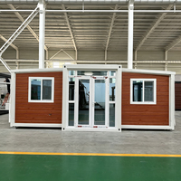 Maison conteneur préfabriquée moderne et extensible avec panneaux sandwich, portable, avec cuisine intégrée, pour jardin