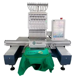 2024 ADVANCE VERSION MODEL GALAXY HIGH SPEED 12/15 NEEDLES SINGLE HEAD FLAT CLOTHES EMBROIDERY MACHINE DRESSES CLOTHES FABRIC