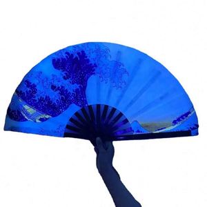 Abanico Plegable UV con Logotipo Personalizado Impreso, de Bambú y Tela, para Regalos Empresariales, Nuevo Estilo 2023, Venta al Por Mayor - Product Image 1