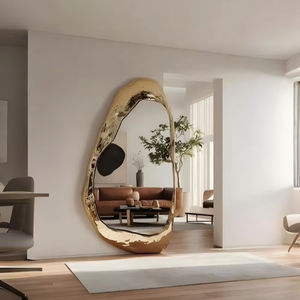 Tùy chỉnh kim loại vàng rõ ràng cao cấp thép không gỉ đóng khung lý tưởng tường phòng tắm gương - Product Image 1