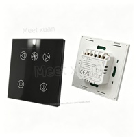 Interrupteur mural intelligent Tuya WiFi à écran tactile pour ventilateurs, avec capteur de vitesse, télécommande sans fil, double interrupteur, contrôle vocal Alexa Google Home