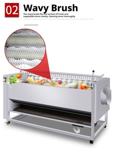 It has an efficient spray fruit and <b>vegetable</b> cleaning machine which is used for peeling and cleaning fruits carrots potatoes - Product Image 5