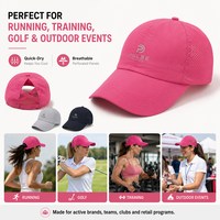 Casquette de baseball pour femme, ajustable, pour queue de cheval ou chignon désordonné, à séchage rapide, en maille
