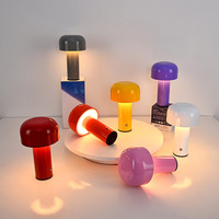 Lampe de chevet LED moderne en fer, design champignon, rechargeable, avec variateur de trois couleurs pour chambre à coucher