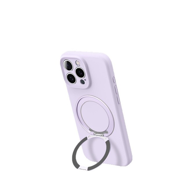 Fashion Liquid Silicone Magnetic Phone Case for iPhone 13 14 16 15 Pro Max With 360 Rotating Holder Anti Fall Shockproof Cover