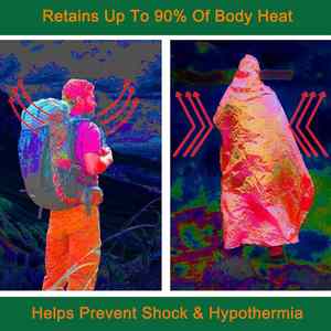 Paquete de 6 Mantas de Emergencia de Mylar - Equipo de Supervivencia Duradero, Ligero e Impermeable para Acampar, Hacer Senderismo y Rescate al Aire Libre - Product Image 4