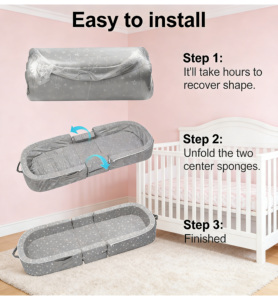 Sofá Cama de Espuma Plegable Portátil Multifuncional con Funda Lavable Personalizada para Niños, Ideal para Viajes y Campamentos al Aire Libre - Product Image 4