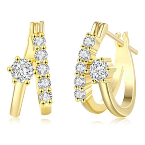 Orecchini a polsino offset da donna, eleganti, minimalisti, gioielli alla moda, accessorio per l'uso quotidiano - Product Image 1