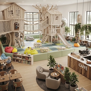 Aire de jeux intérieure pour enfants FEC, équipement de jeux souples, toboggan, piscine à balles, centre de jeux - Product Image 1