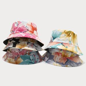 Reversible Lady Bucket <b>Hat</b> Flower Graffiti Printing Custom Design Outdoor Bucket <b>Hat</b> - Product Image 3
