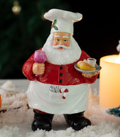 Nouvelle Statue de Noël en Résine Peinte à la Main ANYWAY, Père Noël Chef, Décoration Artisanale pour la Maison et la Table à Manger