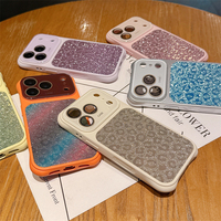 Coque de téléphone antichoc scintillante motif léopard coloré pour iPhone 18 Pro Max 17 Pro 16 15 avec grandes fenêtres et protection Bling Bling