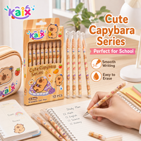 Stylo gel effaçable en vrac KAIX Cute Capybara, pointe bille 0,5 mm, encre bleue, encre gel lisse pour la correction des devoirs