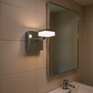 Applique murale LED chromée moderne à 4 lumières, blanc chaud 3500K, intensité variable, éclairage de miroir de salle de bain, finition métal poli - Product Image 2