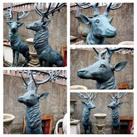 Sculpture de cerf en métal de Noël Offre Spéciale Statue de renne debout en bronze grandeur nature
