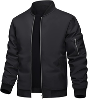 Jaket tebal kasual pria, jaket Windbreaker musim dingin dengan saku untuk pria