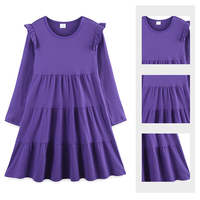 Robe longue Nouveaux styles à la mode pour le printemps et l'automne Robe pour filles solides Robes de princesse personnalisables à manches longues pour filles