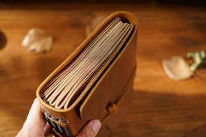 Sổ Tay Da Thật Có Thể Đổ Đầy Tùy Chỉnh Sổ Tay Du Lịch Da Thật Màu Nâu Cổ Điển Thủ Công Cho ETSY - Product Image 3