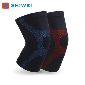 Genouillères Shiwei tricotées en 3D, haute élasticité, respirantes, antidérapantes, pour la course à pied, unisexe, rouge et bleu - Product Image 1