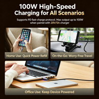 Câble de charge rapide PD 100W en nylon tressé avec puce E-Marker, transfert de données 480 Mbps pour smartphone, ordinateur portable, tablette - Vente en gros