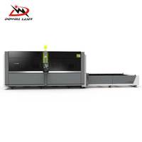 Raycus-máquina de corte láser de fibra, estructura de hierro de fundición de Metal óptico de cobertura completa, 4020-4kw, generador láser, engranaje y estante de 4KW
