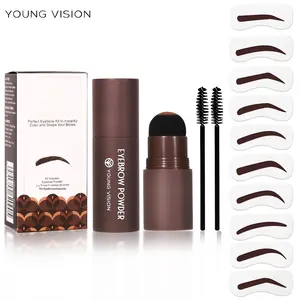 Haute qualité YOUNG VISION crayon à sourcils sourcil délié visage <span class=keywords><strong>Contour</strong></span> ombre poudre timbre sourcils pochoirs brosse - Product Image 2