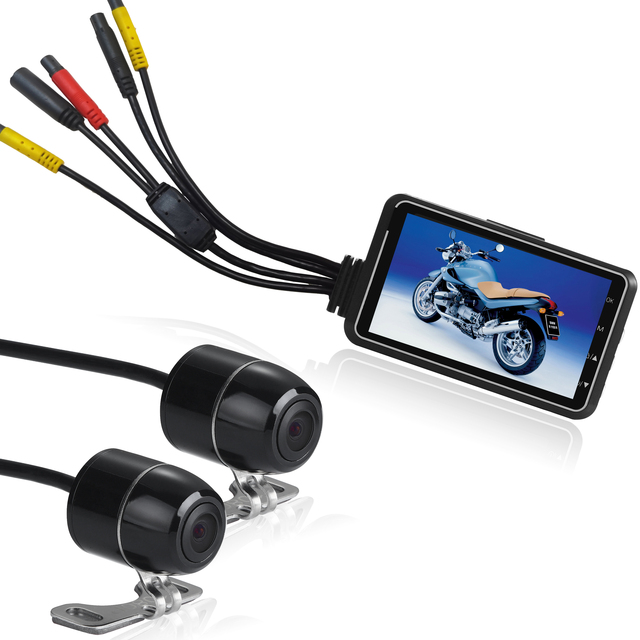 Zimtop M2 Motorcycle Camera3" LCD Screen Motorcycle Dash Cam 720P Dual Lens Video Recorder Motorbike Cover Sports Action Camera