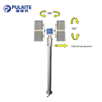 Antenne de tour mobile montée sur véhicule en aluminium éclairage LED pôle de télécommunication télescopique pour les scènes de recherche de sauvetage au travail