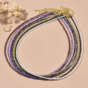 Design semplice 2mm <span class=keywords><strong>pietra</strong></span> naturale granato ametista <span class=keywords><strong>pietra</strong></span> <span class=keywords><strong>di</strong></span> <span class=keywords><strong>luna</strong></span> Lapis <span class=keywords><strong>collana</strong></span> <span class=keywords><strong>di</strong></span> perline sfaccettate per gli uomini e le donne indossano gioielli quotidiani - Product Image 1