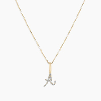 Collier personnalisé en argent sterling 925 plaqué or 18 carats avec pendentif lettre initiale en écriture cursive CZ, tendance 2025