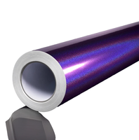 Film Vinyle Adhésif PET Premium Mat Violet à Changement de Couleur pour Voiture, 1.52*16m, Plus de 600 Couleurs, Autocollants pour Carrosserie, Vente en Gros