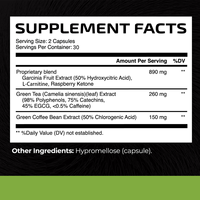 Cápsulas Dietéticas de Extracto de Té Verde y Granos de Café Naturales Premium OEM/ODM que Aceleran el Metabolismo - Mezcla 5 en 1 para el Control de Peso
