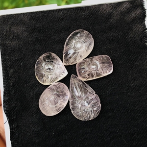 Lote de 5 piezas AAA 63 Ct Natural impecable Rosa morganita corte tallado piedra preciosa suelta para la fabricación de joyas - Product Image 3