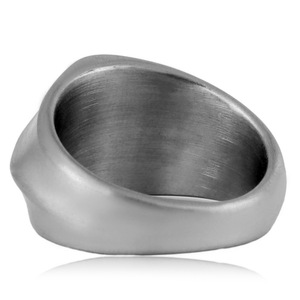 yunnique Geometric Square <b>Ring</b> Steel Color Unisex Wedding Jewelry Plain Design Fashion <b>Rings</b> - Product Image 3