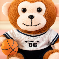 Peluche singe personnalisée sur le thème du sport, avec uniformes de tennis, basketball et rugby, cadeau promotionnel pour enfants, vente en gros