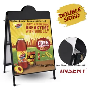 Nhà Máy Bán buôn sắt a-loại Áp phích đứng dọc bảng quảng cáo hiển thị sự kiện có thể gập lại hai mặt sàn ngoài trời cầm tay - Product Image 4