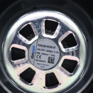 Ventilador centrífugo de refrigeración de flujo inverso para purificador de aire ebmpapst R3G220-RC05-05, R3G220-RC05-06, M3G055-BI, 230V AC, 85W, 2580 RPM - Product Image 4