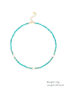 Ручной работы, изысканная простая цепочка на ключицу для девочек, незамысловатое ожерелье из натурального камня, ожерелье из хрусталя, колье из нержавеющей стали - Product Image 5